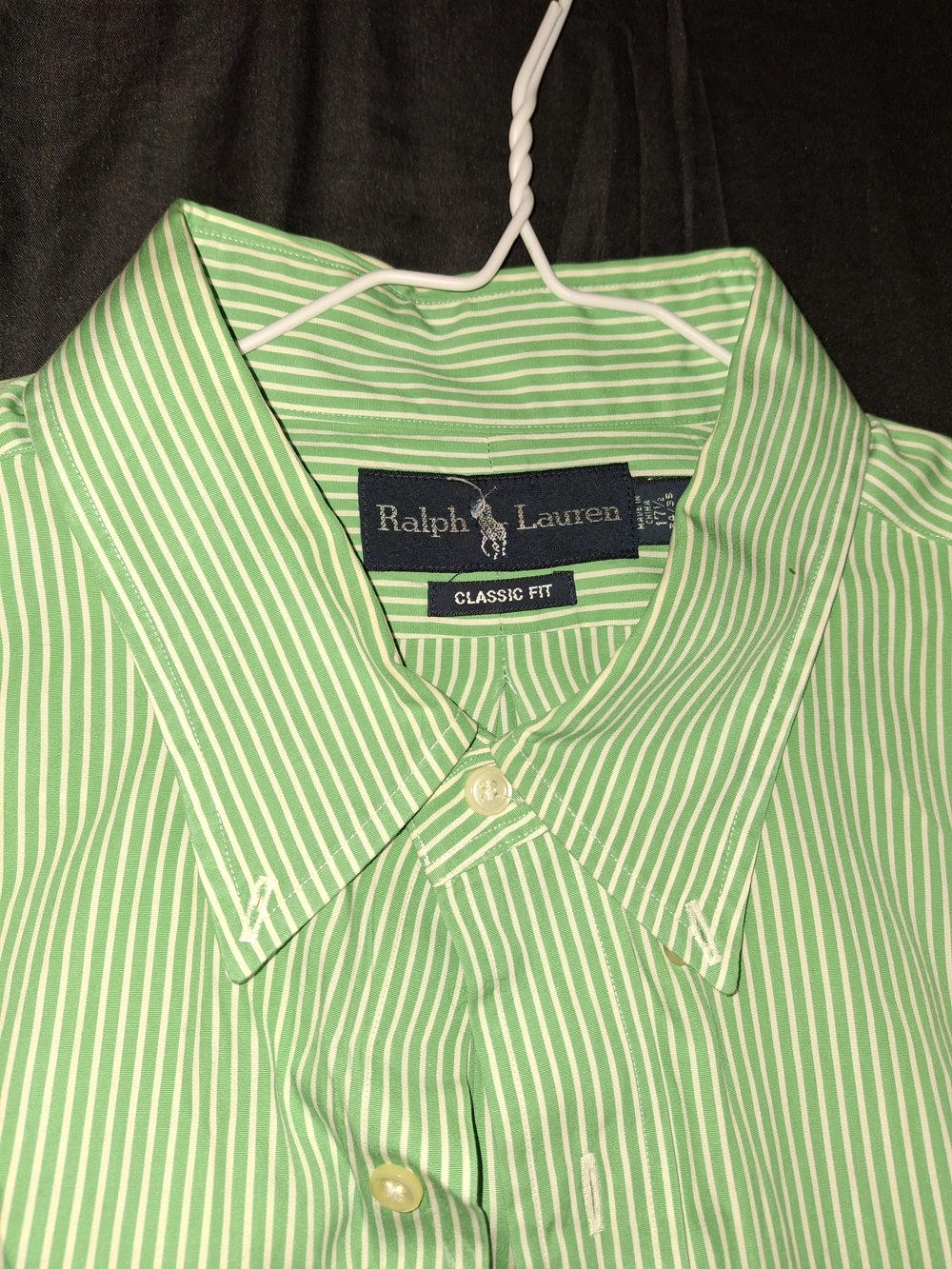 Ralph Lauren Men’s Green Striped Button-Down Shirt - Picture 2 of 5